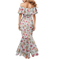 Gray Paniolo Palaka Hawaiian Cowgirl Christmas Family Matching Mermaid Dress and Hawaiian Shirt - Polynesian Pride