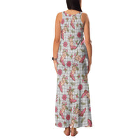 Gray Paniolo Palaka Hawaiian Cowgirl Christmas Family Matching Tank Maxi Dress and Hawaiian Shirt - Polynesian Pride