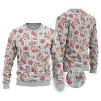 Gray Paniolo Palaka Hawaiian Cowgirl Christmas Ugly Christmas Sweater - Polynesian Pride