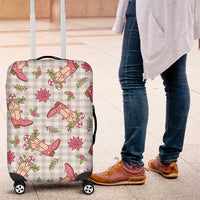 Gray Paniolo Palaka Hawaiian Cowgirl Christmas Luggage Cover LT9 Gray - Polynesian Pride