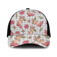 Gray Paniolo Palaka Hawaiian Cowgirl Christmas Mesh Trucker Cap - Polynesian Pride