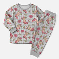 Gray Paniolo Palaka Hawaiian Cowgirl Christmas Pajama Set LT9 Men Gray - Polynesian Pride