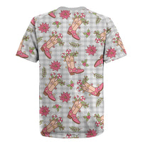 Gray Paniolo Palaka Hawaiian Cowgirl Christmas Rugby Jersey LT9 - Polynesian Pride