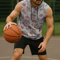 Gray Paniolo Palaka Hawaiian Cowgirl Christmas Sleeveless Hoodie - Polynesian Pride