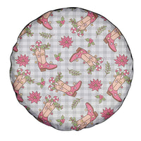 Gray Paniolo Palaka Hawaiian Cowgirl Christmas Spare Tire Cover - Polynesian Pride