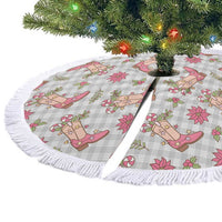 Gray Paniolo Palaka Hawaiian Cowgirl Christmas Tree Skirt LT9 - Polynesian Pride
