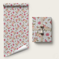Gray Paniolo Palaka Hawaiian Cowgirl Christmas Wrapping Paper LT9 58" × 23" Gray - Polynesian Pride