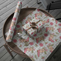 Gray Paniolo Palaka Hawaiian Cowgirl Christmas Wrapping Paper LT9 - Polynesian Pride