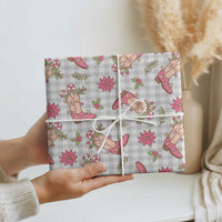 Gray Paniolo Palaka Hawaiian Cowgirl Christmas Wrapping Paper LT9 - Polynesian Pride