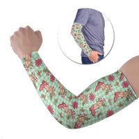 Green Paniolo Palaka Hawaiian Cowgirl Christmas Arm Sleeves LT9 Set of 2 Green - Polynesian Pride