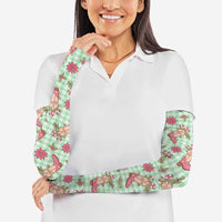 Green Paniolo Palaka Hawaiian Cowgirl Christmas Arm Sleeves LT9 - Polynesian Pride