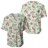 Green Paniolo Palaka Hawaiian Cowgirl Christmas Baseball Jersey LT9 - Polynesian Pride