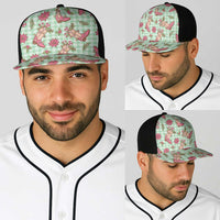 Green Paniolo Palaka Hawaiian Cowgirl Christmas Baseball Net Cap LT9 - Polynesian Pride
