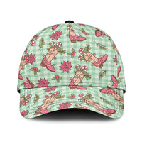 Green Paniolo Palaka Hawaiian Cowgirl Christmas Classic Cap LT9 Universal Fit Green - Polynesian Pride