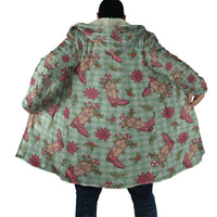 Green Paniolo Palaka Hawaiian Cowgirl Christmas Cloak - Polynesian Pride
