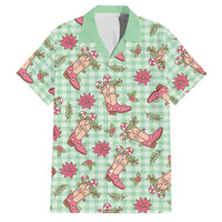 Green Paniolo Palaka Hawaiian Cowgirl Christmas Family Matching Mermaid Dress and Hawaiian Shirt - Polynesian Pride