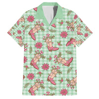 Green Paniolo Palaka Hawaiian Cowgirl Christmas Family Matching Short Sleeve Bodycon Dress and Hawaiian Shirt LT9 Dad's Shirt - Short Sleeve Green - Polynesian Pride