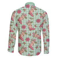Green Paniolo Palaka Hawaiian Cowgirl Christmas Family Matching Short Sleeve Bodycon Dress and Hawaiian Shirt LT9 - Polynesian Pride