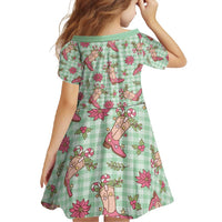 Green Paniolo Palaka Hawaiian Cowgirl Christmas Family Matching Summer Maxi Dress and Hawaiian Shirt - Polynesian Pride