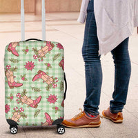 Green Paniolo Palaka Hawaiian Cowgirl Christmas Luggage Cover LT9 Green - Polynesian Pride