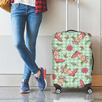 Green Paniolo Palaka Hawaiian Cowgirl Christmas Luggage Cover LT9 - Polynesian Pride
