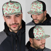 Green Paniolo Palaka Hawaiian Cowgirl Christmas Mesh Trucker Cap LT9 - Polynesian Pride