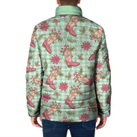 Green Paniolo Palaka Hawaiian Cowgirl Christmas Padded Jacket LT9 - Polynesian Pride