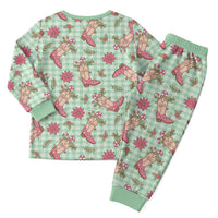 Green Paniolo Palaka Hawaiian Cowgirl Christmas Pajama Set LT9 - Polynesian Pride