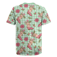Green Paniolo Palaka Hawaiian Cowgirl Christmas Rugby Jersey LT9 - Polynesian Pride