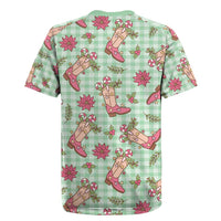 Green Paniolo Palaka Hawaiian Cowgirl Christmas Rugby Jersey - Polynesian Pride