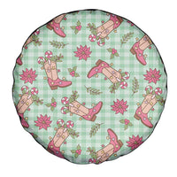 Green Paniolo Palaka Hawaiian Cowgirl Christmas Spare Tire Cover - Polynesian Pride