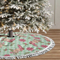 Green Paniolo Palaka Hawaiian Cowgirl Christmas Tree Skirt LT9 - Polynesian Pride