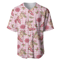Pink Paniolo Palaka Hawaiian Cowgirl Christmas Baseball Jersey LT9 Pink - Polynesian Pride