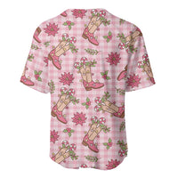 Pink Paniolo Palaka Hawaiian Cowgirl Christmas Baseball Jersey LT9 - Polynesian Pride