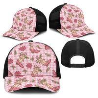 Pink Paniolo Palaka Hawaiian Cowgirl Christmas Baseball Net Cap LT9 - Polynesian Pride