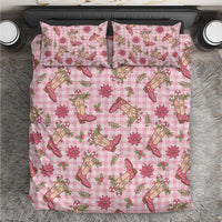 Pink Paniolo Palaka Hawaiian Cowgirl Christmas Bedding Set - Polynesian Pride