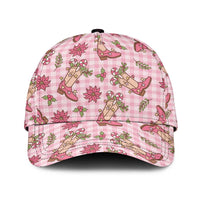 Pink Paniolo Palaka Hawaiian Cowgirl Christmas Classic Cap LT9 Universal Fit Pink - Polynesian Pride