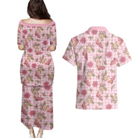 Pink Paniolo Palaka Hawaiian Cowgirl Christmas Couples Matching Puletasi and Hawaiian Shirt - Polynesian Pride