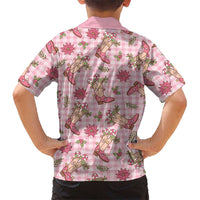 Pink Paniolo Palaka Hawaiian Cowgirl Christmas Family Matching Mermaid Dress and Hawaiian Shirt - Polynesian Pride