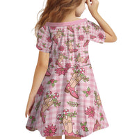 Pink Paniolo Palaka Hawaiian Cowgirl Christmas Family Matching Off Shoulder Maxi Dress and Hawaiian Shirt - Polynesian Pride