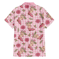 Pink Paniolo Palaka Hawaiian Cowgirl Christmas Family Matching Puletasi and Hawaiian Shirt - Polynesian Pride