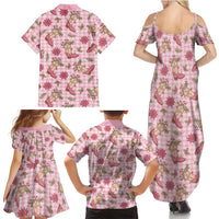 Pink Paniolo Palaka Hawaiian Cowgirl Christmas Family Matching Summer Maxi Dress and Hawaiian Shirt - Polynesian Pride