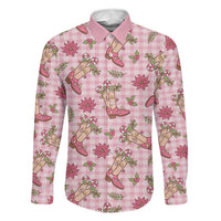 Pink Paniolo Palaka Hawaiian Cowgirl Christmas Family Matching Summer Maxi Dress and Hawaiian Shirt - Polynesian Pride
