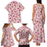 Pink Paniolo Palaka Hawaiian Cowgirl Christmas Family Matching Tank Maxi Dress and Hawaiian Shirt - Polynesian Pride
