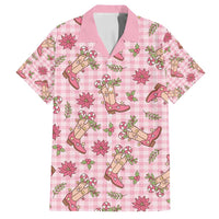 Pink Paniolo Palaka Hawaiian Cowgirl Christmas Family Matching Tank Maxi Dress and Hawaiian Shirt - Polynesian Pride