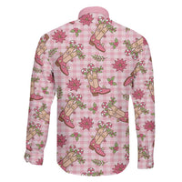 Pink Paniolo Palaka Hawaiian Cowgirl Christmas Family Matching Tank Maxi Dress and Hawaiian Shirt - Polynesian Pride