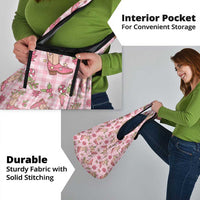 Pink Paniolo Palaka Hawaiian Cowgirl Christmas Grocery Bag - Polynesian Pride