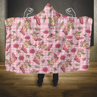 Pink Paniolo Palaka Hawaiian Cowgirl Christmas Hooded Blanket LT9 - Polynesian Pride