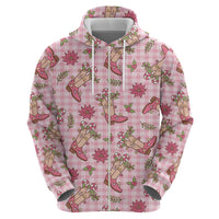 Pink Paniolo Palaka Hawaiian Cowgirl Christmas Hoodie - Polynesian Pride