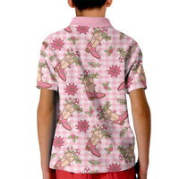 Pink Paniolo Palaka Hawaiian Cowgirl Christmas Kid Polo Shirt LT9 - Polynesian Pride